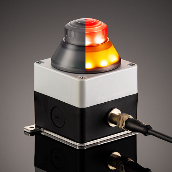 Not_Halt-Taste aktiv/inaktiv In the picture you can see an emergency stop that is inactive on the left and active on the right.