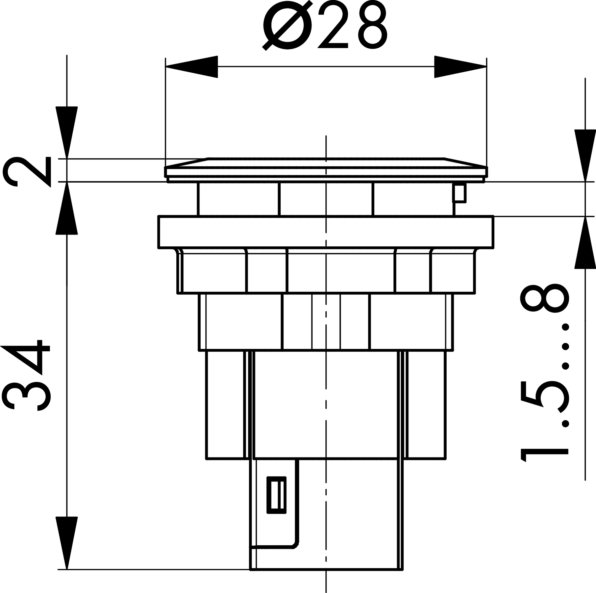 Maßskizze RRJ_RJ45_STBCAT6