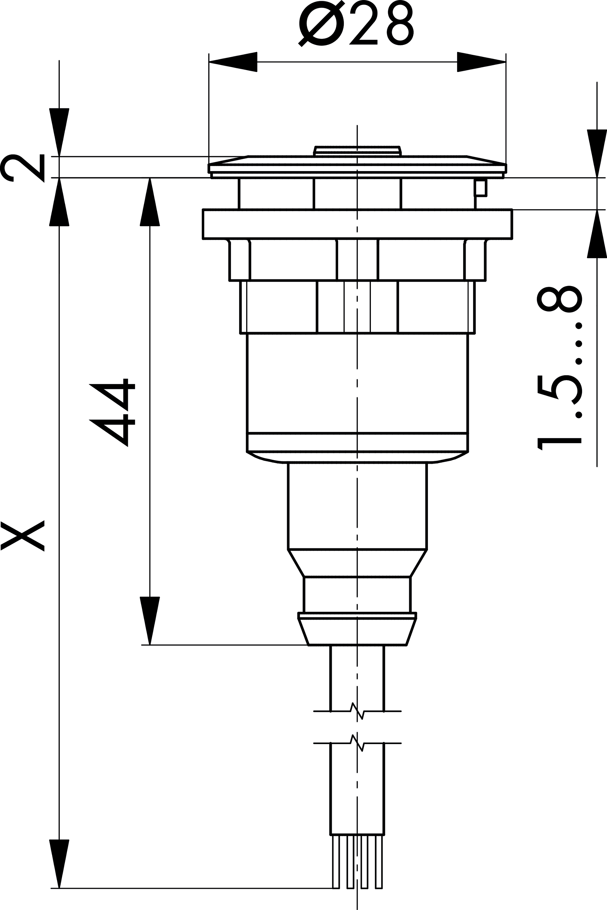 Maßskizze RRJ_M124A_100CM