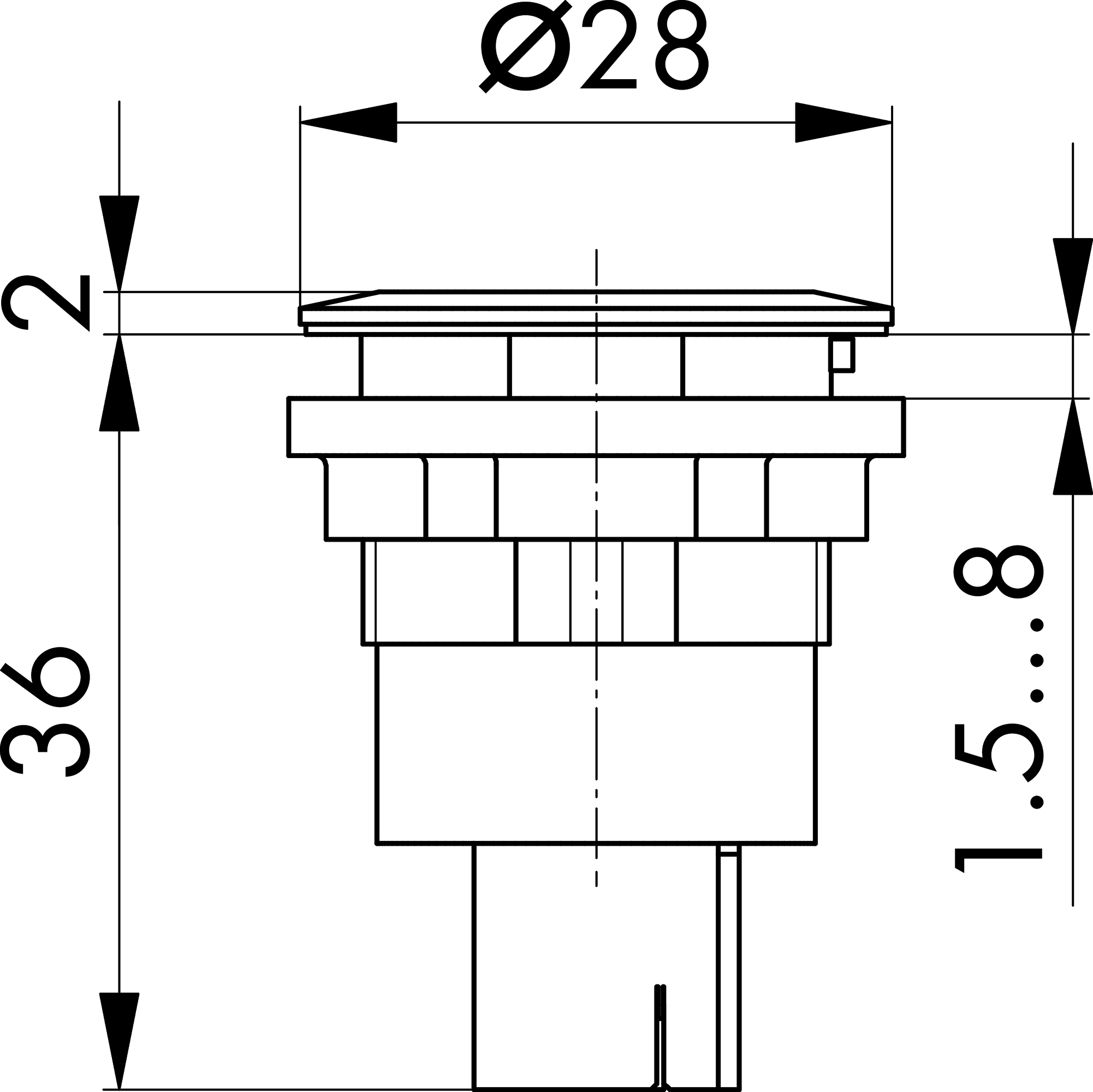 Maßskizze RRJ_RJ45_STB