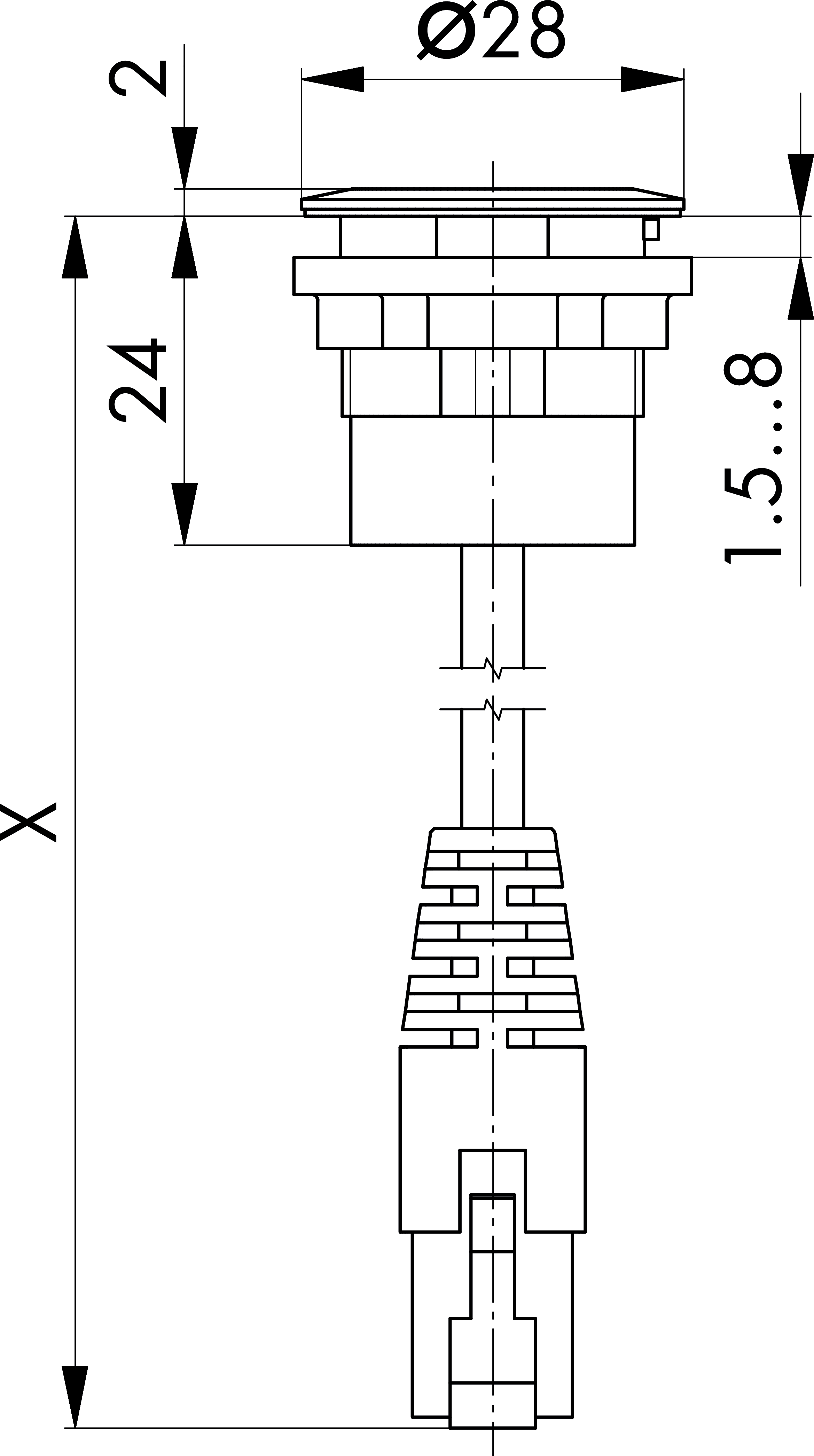 Maßskizze RRJ_RJ45SW_150CM