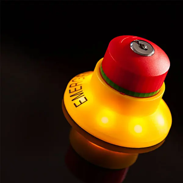 Not-Halt QRBLUVSE Auf dem Bild kann man ein Not-Halt QRBLUVSE sehen.