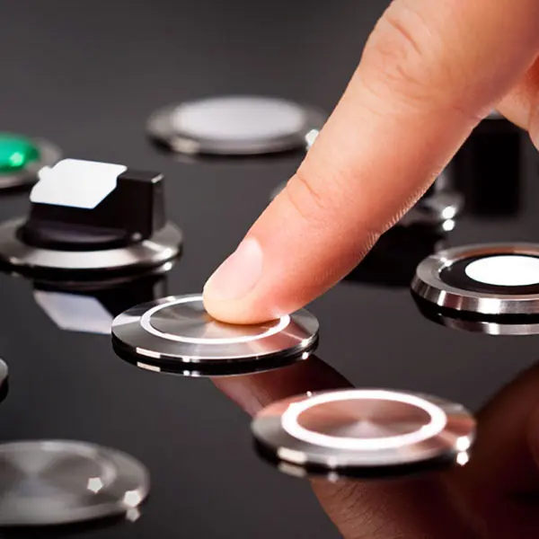 Rontron-RJ-Edelstahl Auf dem Bild sind Drucktaster Rontron-RJ-Edelstahl zu sehen.