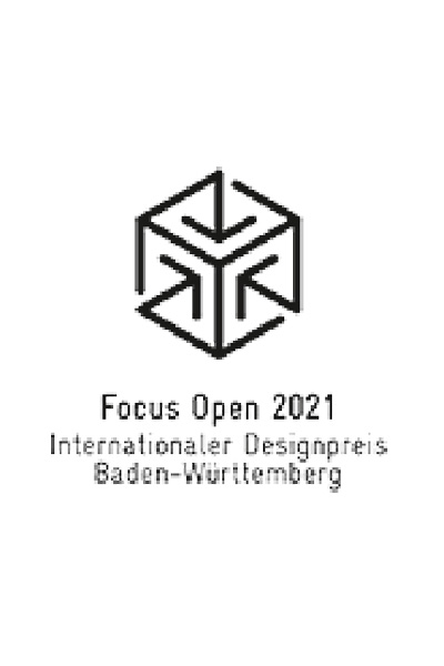 Focus Open 2021 Sur cette photo, on peut voir l'Award Focus Open 2021 Internationaler Designpreis Baden-Württemberg.