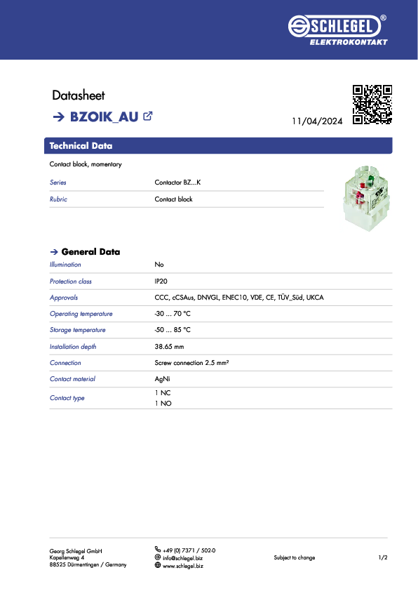 Datasheet_BZOIK_AU